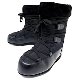 Chanel-CHANEL MOON BOOTS G AFTER SKI SHOES26595 Noir 38 SNOW SHOES FURS-Black