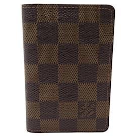 Louis Vuitton-NEW LOUIS VUITTON ORGANIZER DE POCKET CARD HOLDER DAMIER EBENE CARD HOLDER-Brown