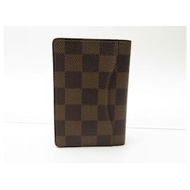 Louis Vuitton-NEW LOUIS VUITTON ORGANIZER DE POCKET CARD HOLDER DAMIER EBENE CARD HOLDER-Brown