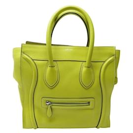 Céline-CELINE LUGGAGE PHANTOM MEDIUM HANDTASCHE GELBES LEDER GELBE HANDTASCHE HANDTASCHE-Gelb