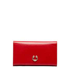 Gucci-Leather Flap Wallet 034 0416-Red