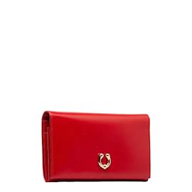 Gucci-Leather Flap Wallet 034 0416-Red