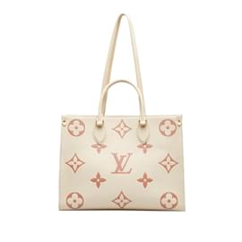 Louis Vuitton-Louis Vuitton Monogram Empreinte OnTheGo MM Bolso tote de cuero M21575 En muy buenas condiciones-Blanco