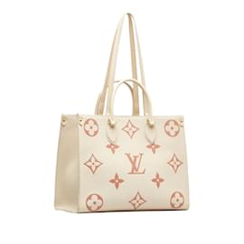 Louis Vuitton-Louis Vuitton Monogram Empreinte OnTheGo MM Bolso tote de cuero M21575 En muy buenas condiciones-Blanco