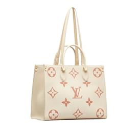 Louis Vuitton-Louis Vuitton Monogram Empreinte OnTheGo MM Leather Tote Bag M21575 In excellent condition-Blanc