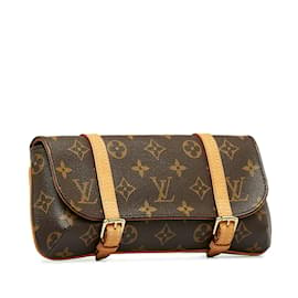 Louis Vuitton-Borsa a tracolla in tela Louis Vuitton Monogram Pochette Marelle M51159 in buone condizioni-Marrone