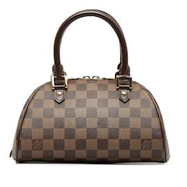 Louis Vuitton-Louis Vuitton Damier Ebene Rivera Mini bolso de lona N41436 en buen estado-Castaño