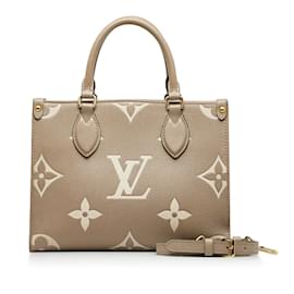 Louis Vuitton-Louis Vuitton Monogram Empreinte OnTheGo PM Leather Tote Bag M45779 in Good condition-Brown