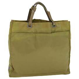 Prada-PRADA Tote Bag Nylon Pelle Kaki Auth bs8917-Cachi