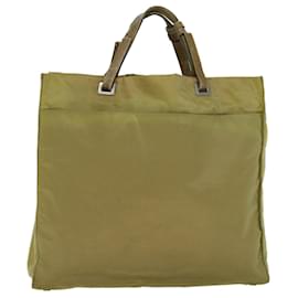 Prada-PRADA Tote Bag Nylon Pelle Kaki Auth bs8917-Cachi