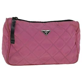 PRADA Estuche Nylon Rosa Auth bs9660 Rosa