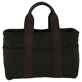 Hermès-HERMES Acapluco PM Hand Bag Nylon Brown Auth bs8765-Brown