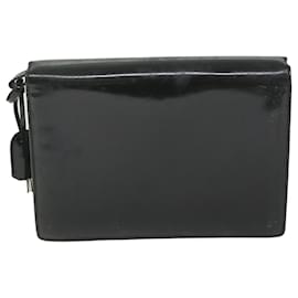 Gucci-GUCCI Clutch Bag Enamel Black 018 122 1940 Auth ti1276-Black