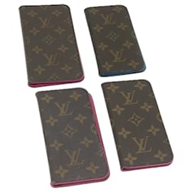 Louis Vuitton-LOUIS VUITTON Monogram iPhone Case 4Set Blue Pink LV Auth ti1305-Pink,Blue,Monogram