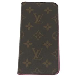 Louis Vuitton-Capa para iPhone com monograma LOUIS VUITTON 4Conjunto Azul Rosa LV Auth ti1305-Rosa,Azul,Monograma