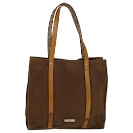 Autre Marque-Burberrys Blue Label Tote Bag Canvas Leather Brown Auth ti1321-Brown