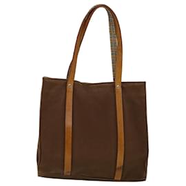 Autre Marque-Burberrys Blue Label Tote Bag Canvas Leather Brown Auth ti1321-Brown