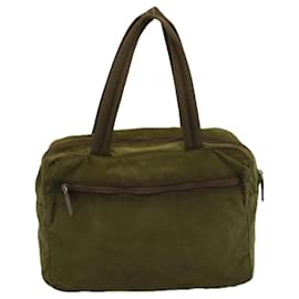 Prada-PRADA Hand Bag Nylon Khaki Auth 58781-Khaki