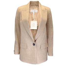 Blazer in lino a un bottone color cuoio Peserico Cammello
