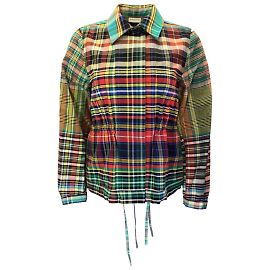 Dries van Noten Varella Mehrfarbige Baumwolljacke mit Madras-Karomuster Mehrfarben