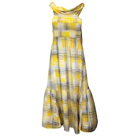 Autre Marque-Silvia Tcherassi Brownea Yellow Multi Printed Silk Midi Dress-Yellow