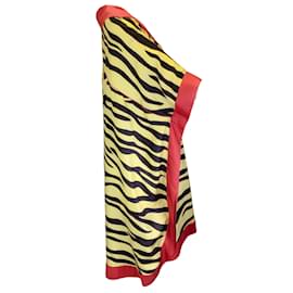 Autre Marque-Gucci Mehrfarbig 2019 Seiden-Kaftan-Kleid mit Zebra-Print-Mehrfarben