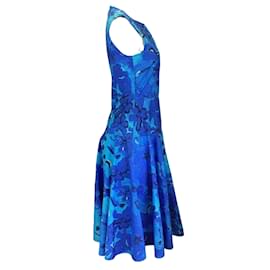 Autre Marque-Marni Azul Celeste 2022 Vestido De Popelina De Algodón Con Estampado Floral-Azul