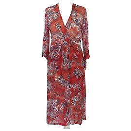 Iro Red Printed Gramy Midi Dress Red
