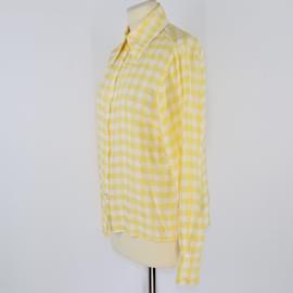 Joseph-amarelo/Camisa Charlie Manga Longa Xadrez Branca-Vermelho