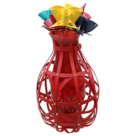Louis Vuitton-Vaso de diamante de Marcel Wanders com 6 Flores coloridas de origami-Vermelho