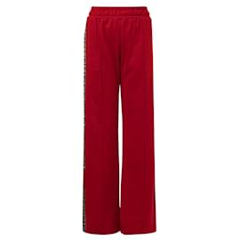 Fendi-Zucca Logo Trackpants-Red