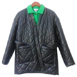 Patrizia Pepe faux leather quilted jacket Black