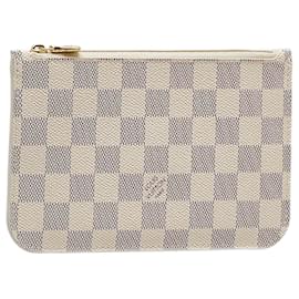 Louis Vuitton-Louis Vuitton Pochette Damier Azur Neverfull Branca-Branco