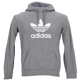 Autre Marque-Sudadera con capucha Adidas Logo de algodón gris-Gris