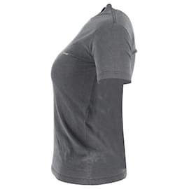 Balenciaga-Balenciaga T-shirt à col rond avec logo en coton gris-Marron