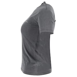 Balenciaga-T-shirt girocollo con logo Balenciaga in cotone grigio-Grigio