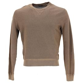 Tom Ford-Tom Ford Crewneck Sweater in Khaki Cotton-Silk-Green,Khaki