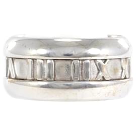 Tiffany & Co-Anel de metal Tiffany & Co Silver Atlas Ring em bom estado-Prata