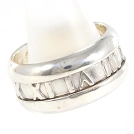 Tiffany & Co-Anel de metal Tiffany & Co Silver Atlas Ring em bom estado-Prata