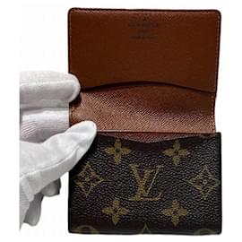 Louis Vuitton-Porta carte Louis Vuitton Monogram Amberop Cult De Visit Porta carte in tela M62920 in buone condizioni-Marrone