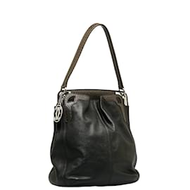 Cartier-Cartier Leather Shoulder Bag Leather Shoulder Bag in Good condition-Black