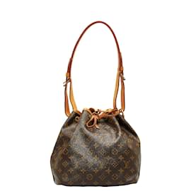 Louis Vuitton-Louis Vuitton Monogram Petit Noe Canvas Shoulder Bag M42226 in Good condition-Brown