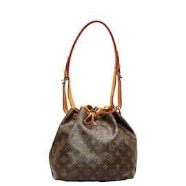 Louis Vuitton-Louis Vuitton Monogram Petit Noe Sac à bandoulière en toile M42226 en bon état-Marron