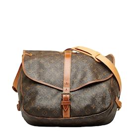 Louis Vuitton-Louis Vuitton-Monogramm Saumur 35 Canvas Umhängetasche M42254 in gutem Zustand-Braun