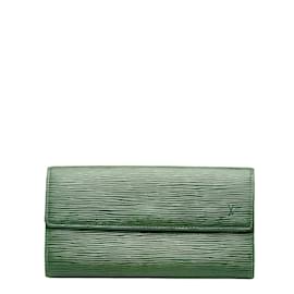 Louis Vuitton-Carteira Louis Vuitton Epi Sarah Carteira Longa de Couro M63574 em boa condição-Verde