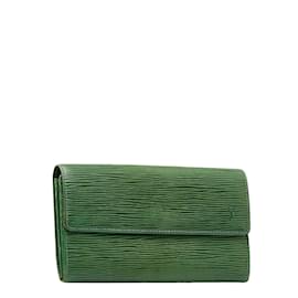 Louis Vuitton-Carteira Louis Vuitton Epi Sarah Carteira Longa de Couro M63574 em boa condição-Verde