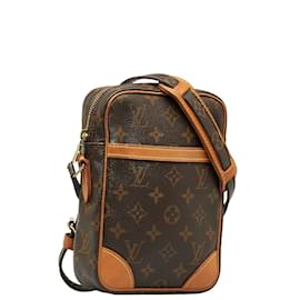 Louis Vuitton-Bolso bandolera de lona Danubio con monograma de Louis Vuitton M45266 en buen estado-Castaño