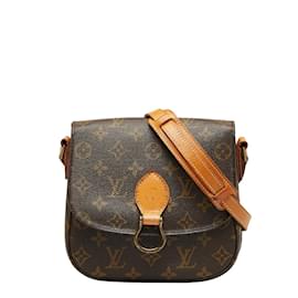 Louis Vuitton-Louis Vuitton Bolso bandolera de lona con monograma Saint Cloud MM M51244 en buen estado-Castaño