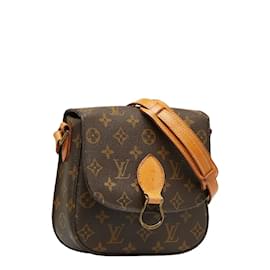 Louis Vuitton-Louis Vuitton Bolso bandolera de lona con monograma Saint Cloud MM M51244 en buen estado-Castaño