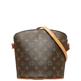 Louis Vuitton-Louis Vuitton Monogramm Drouot Canvas Umhängetasche M51290 in gutem Zustand-Braun